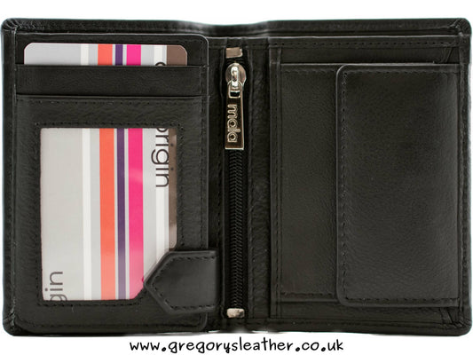Black Origin Plain Leather Compact Shirt Wallet With Coin Pocket - by Mala