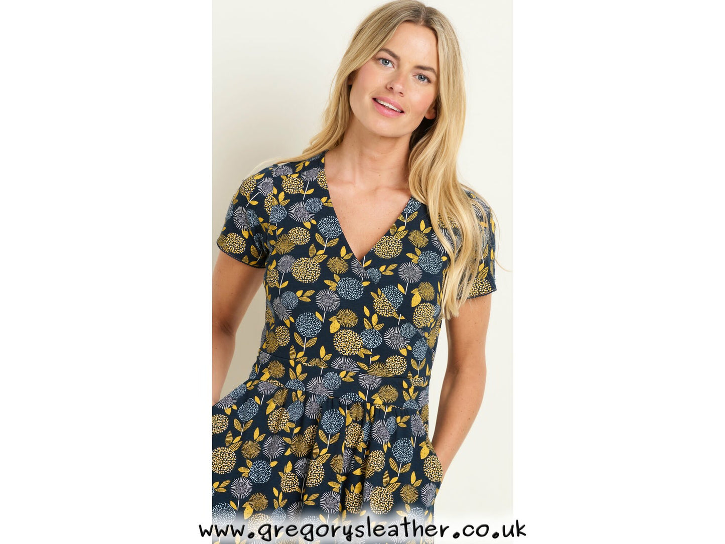 Navy Luna Wrap Dress by Brakeburn