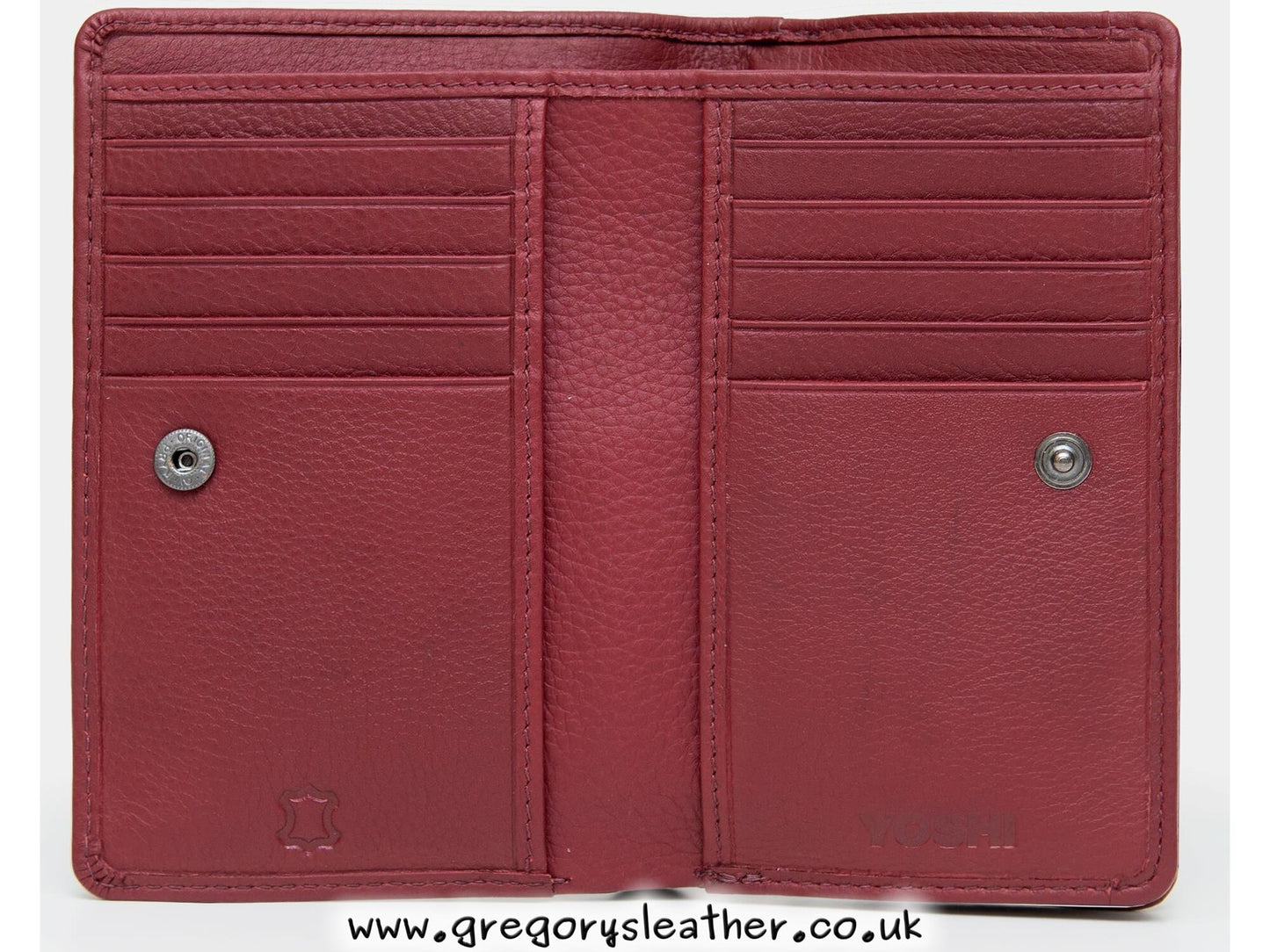 Cherry Red Bookworm Zip Around Leather Purse by Yoshi