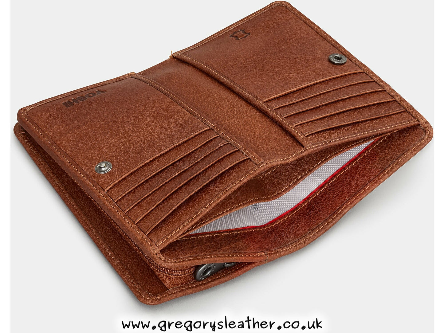 Tan William Shakespeare Shakespeare Bookworm Library Zip Around Leather Purse by Yoshi