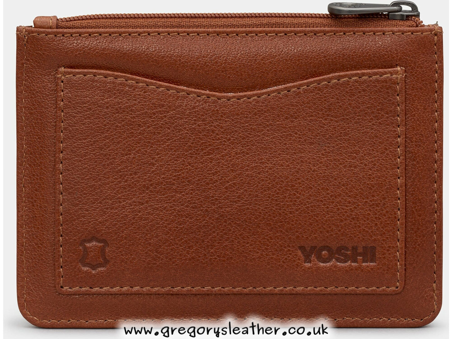 Tan Shakespeare Bookworm Zip Top Leather Purse by Yoshi