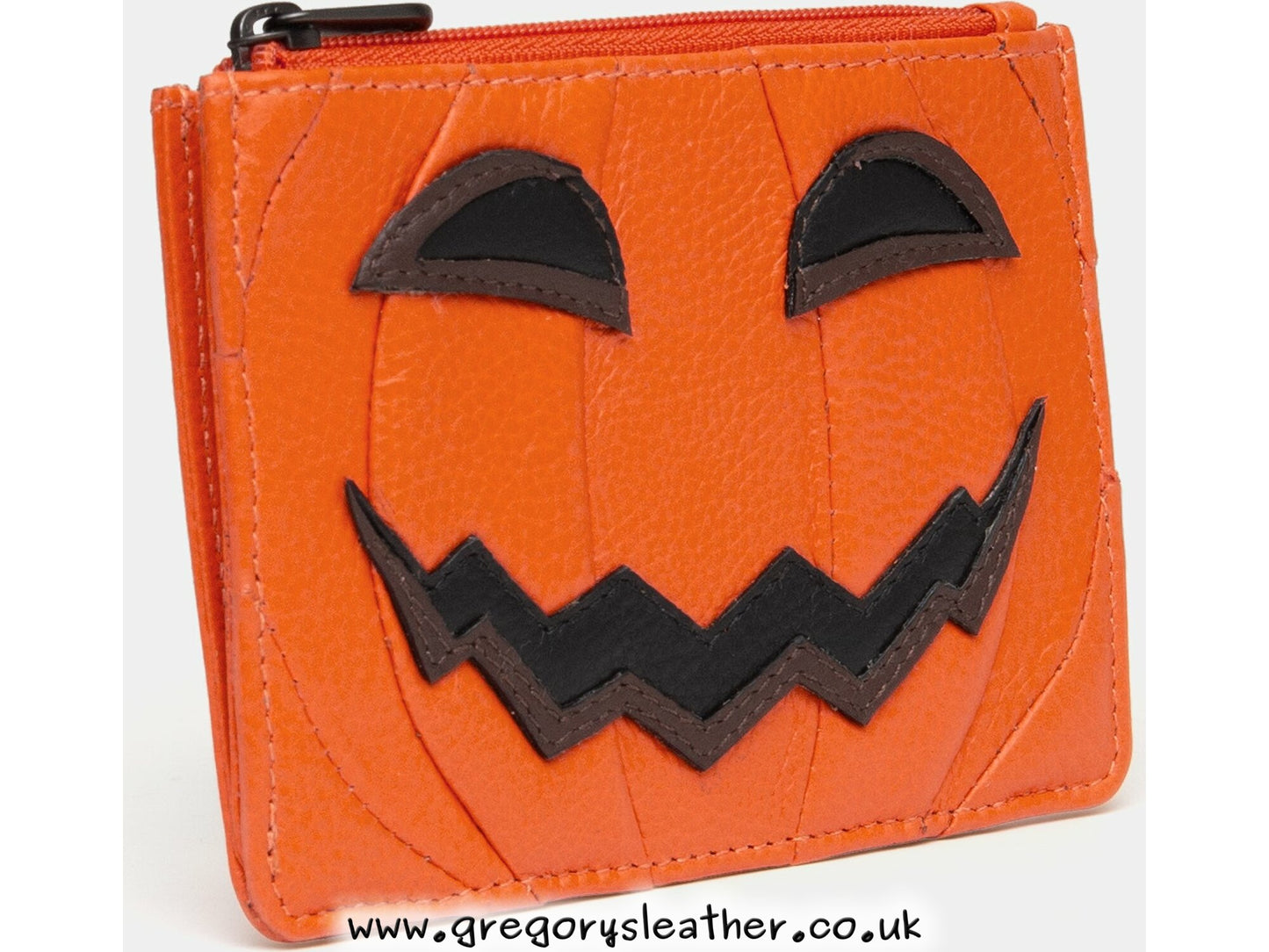 Jack O Lantern Jack O' Lantern Zip Top Leather Pumpkin Purse by Yoshi