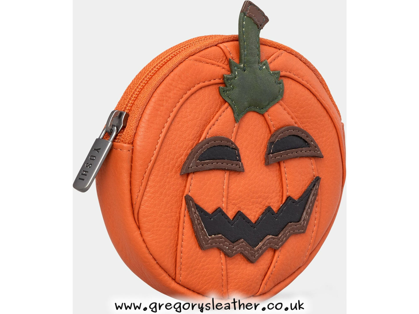Jack O Lantern Jack O' Lantern Zip Around Leather Pumpkin Purse by Yoshi