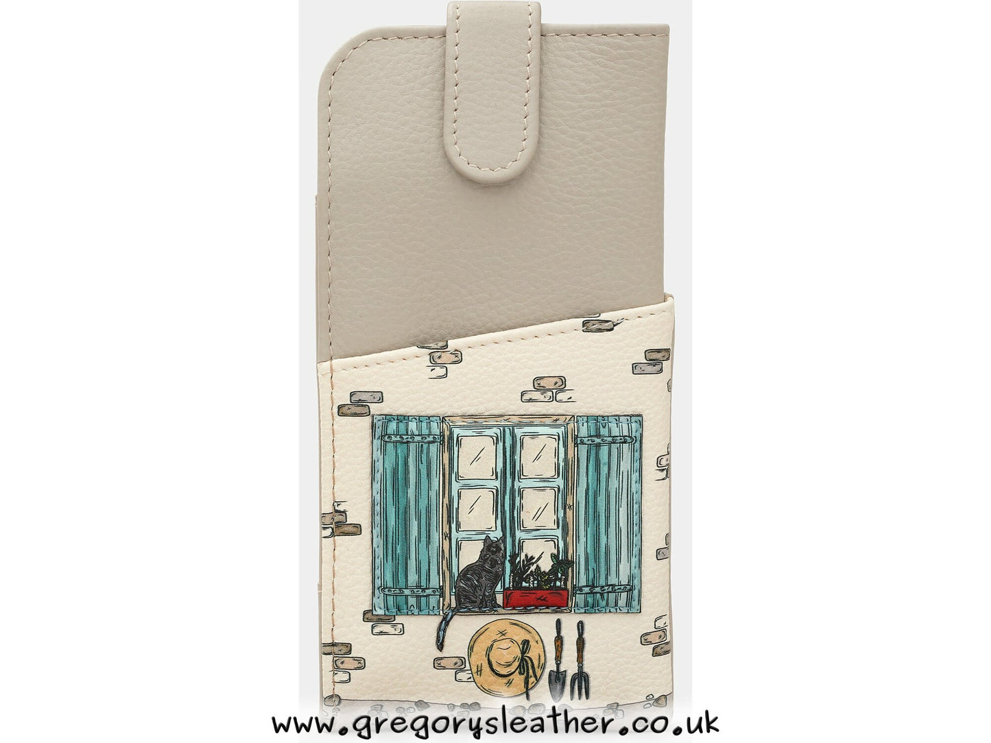 Warm Grey Country Cottage Leather Glasses Case by Yoshi