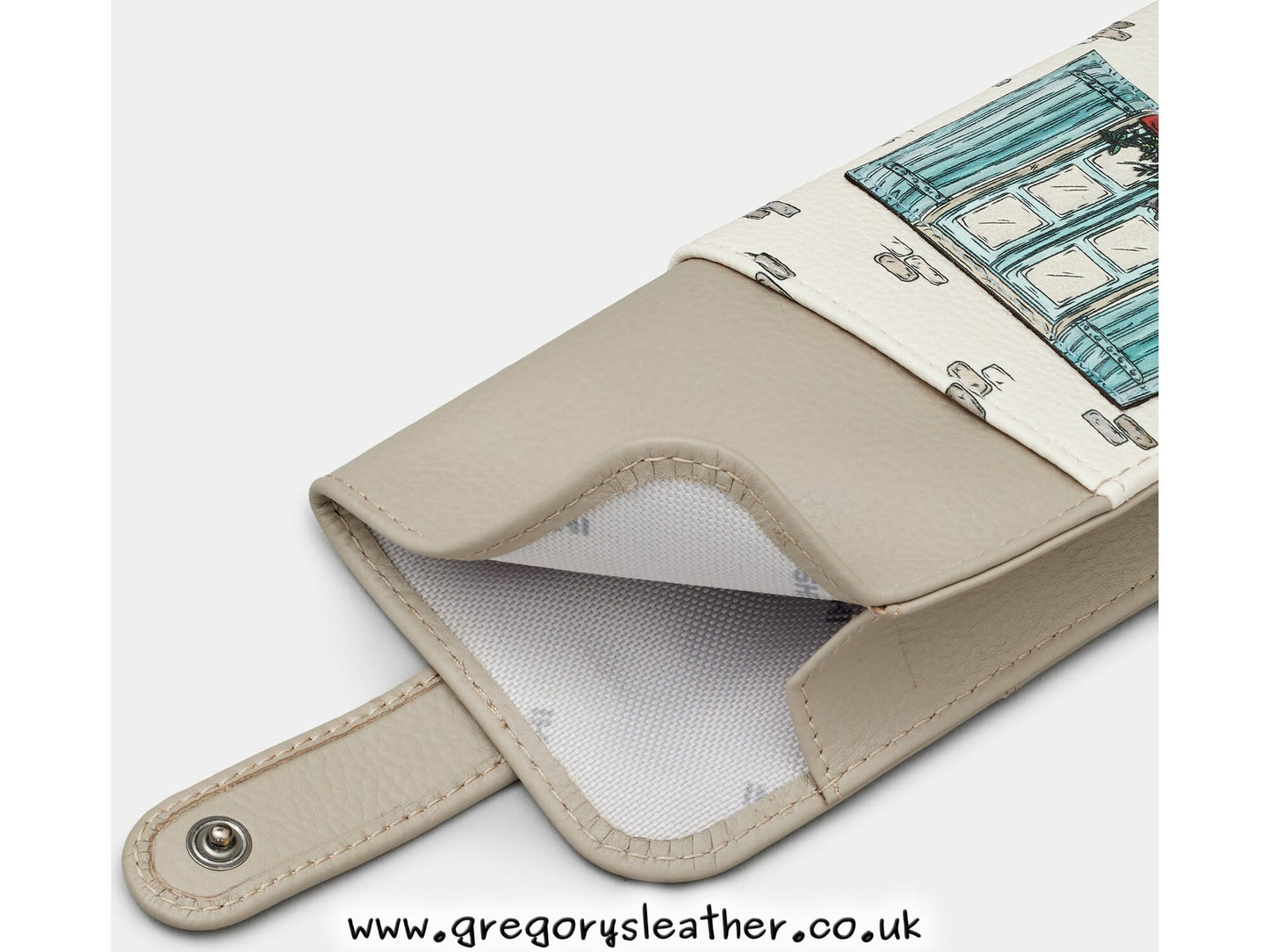 Warm Grey Country Cottage Leather Glasses Case by Yoshi