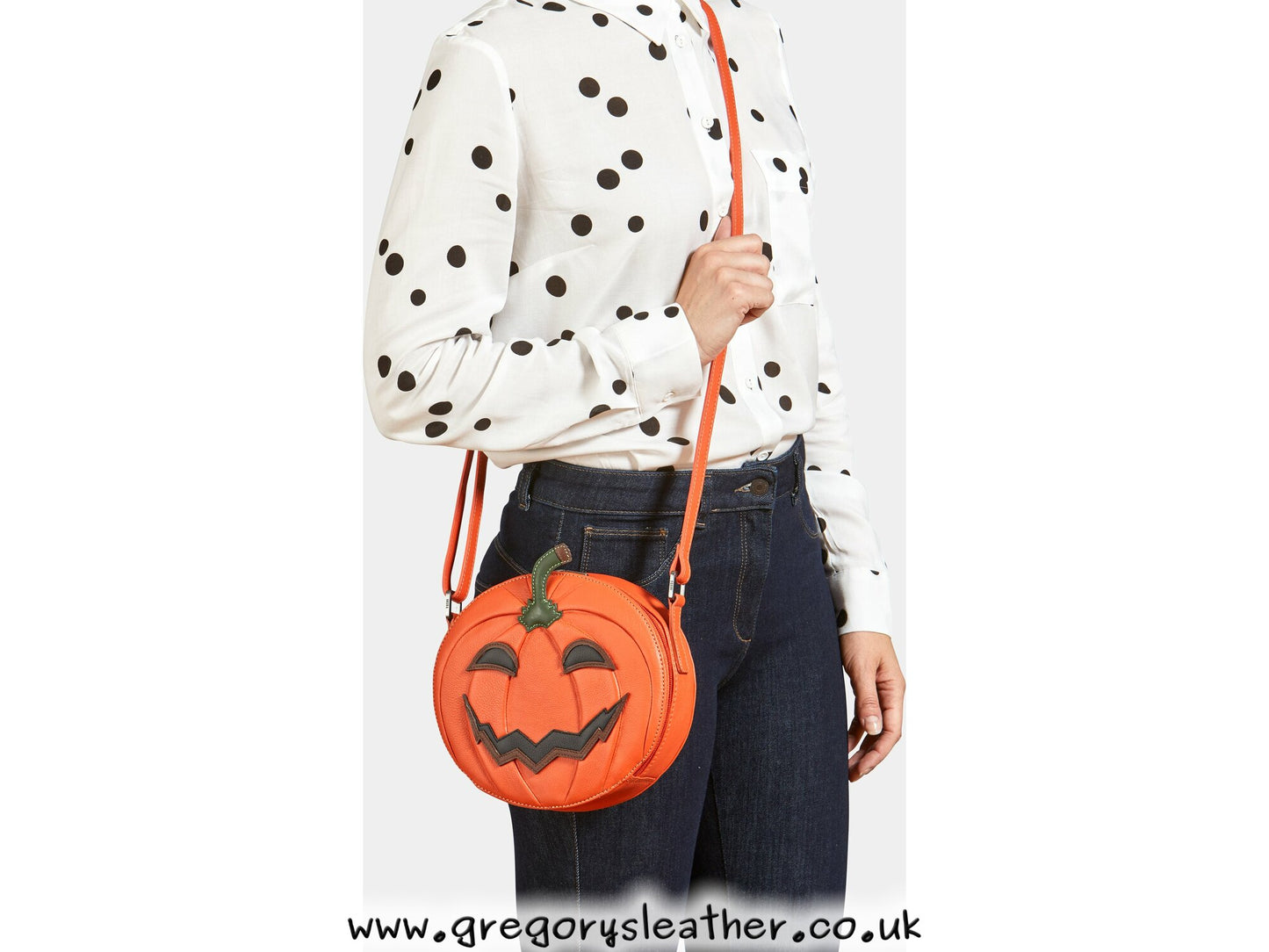 Jack O Lantern Jack O' Lantern Leather Cross Body Bag by Yoshi
