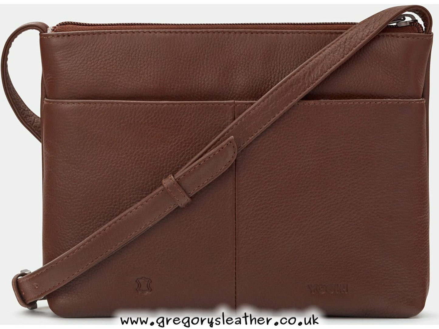 Brown Curiosity Bookshop Leather Cross Body Bag by Yoshi