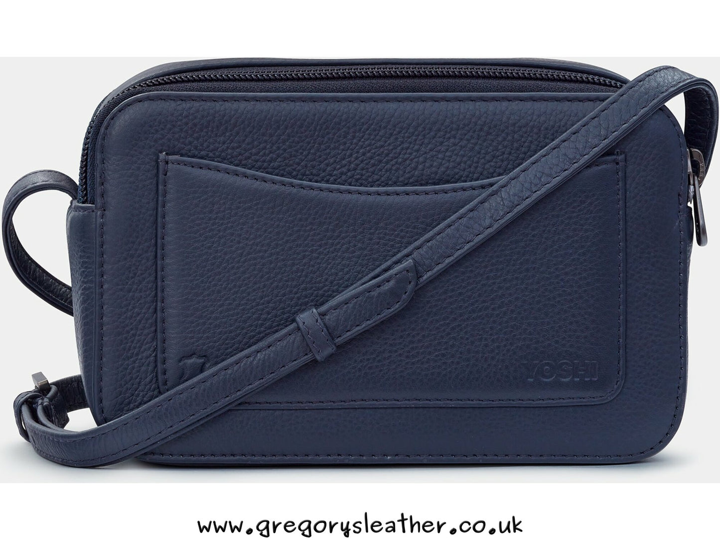Navy Jane Austen Bookworm Leather Porter Cross Body Bag by Yoshi