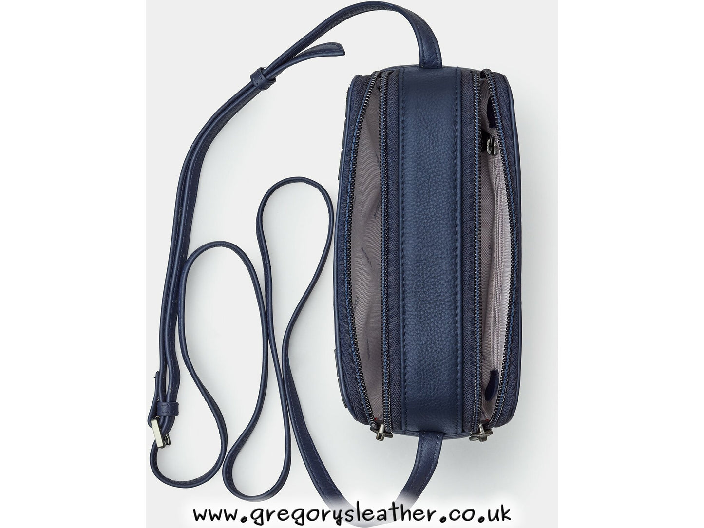 Navy Jane Austen Bookworm Leather Porter Cross Body Bag by Yoshi