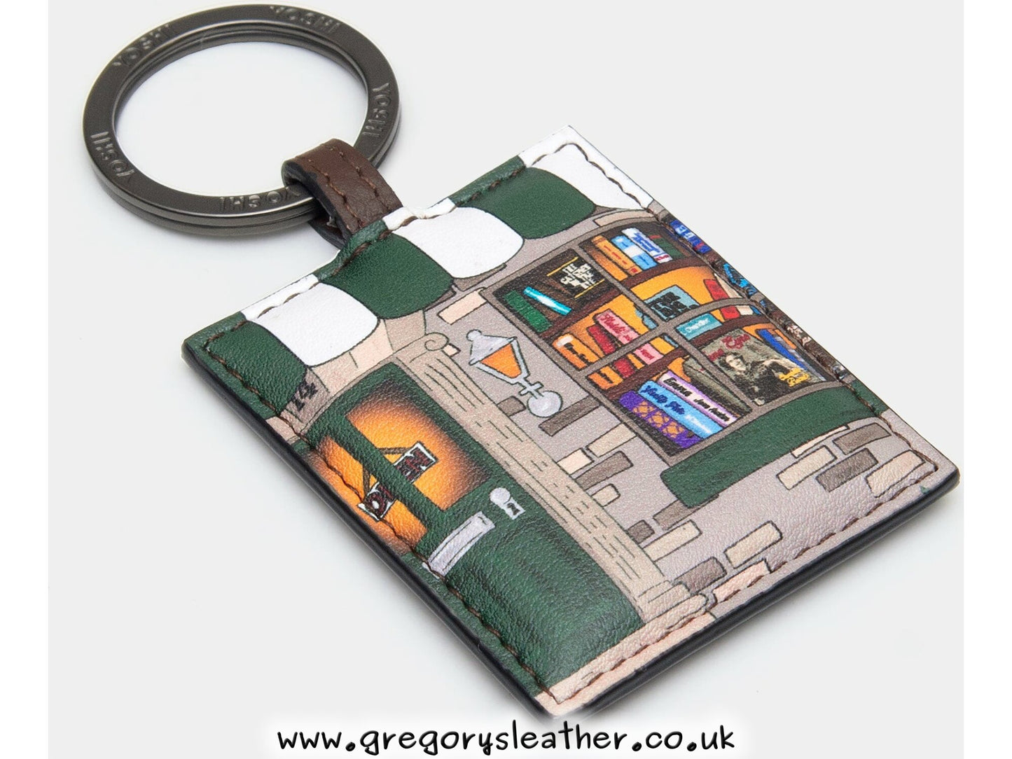 Brown Curiosity Bookshop Leather Keyring by Yoshi