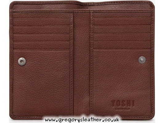Brown Bookworm Library Zip Around Leather Purse by Yoshi