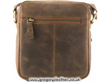 Union Jack Collection Union Jack Vintage Double Zip Crossbody Bag in Brown - by Mala
