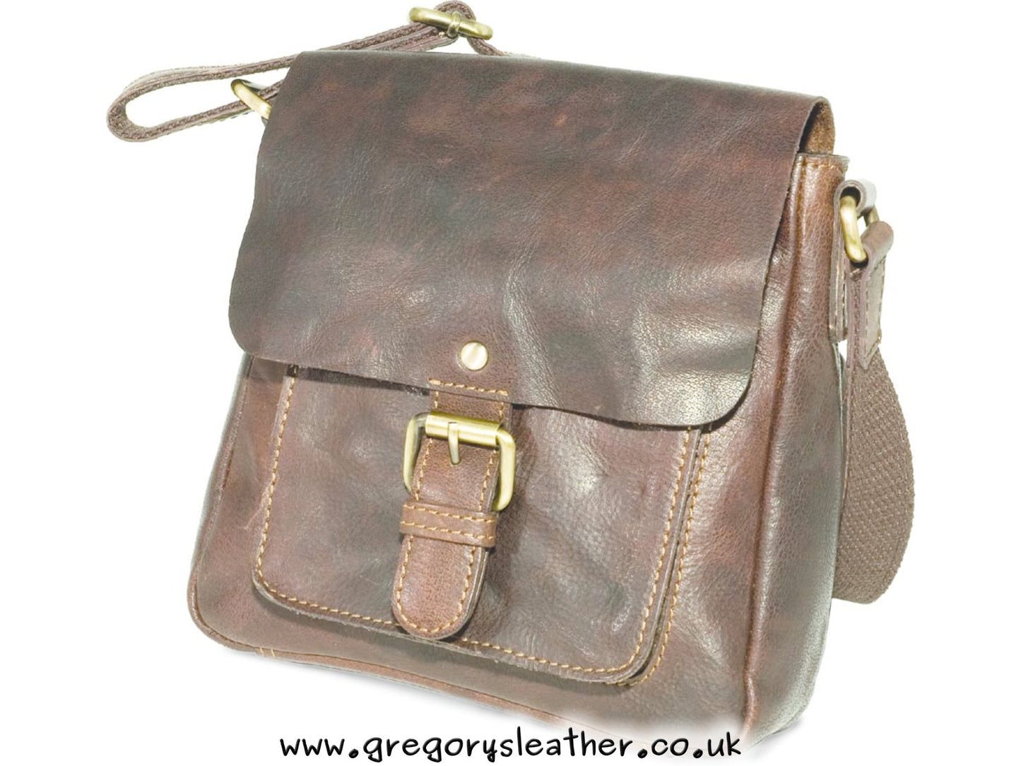 Cognac Dana Small Half Flap Leather Bag by Rowallan
