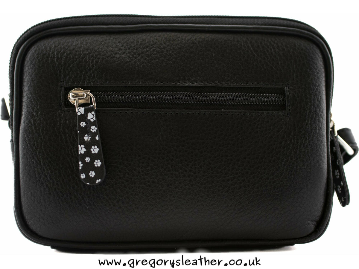Black Midnight Double Zip Crossbody Bag - by Mala