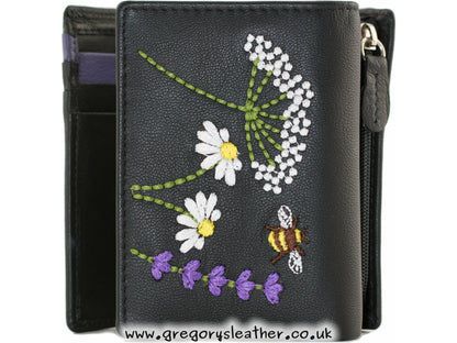 Black Blossom Tri Fold Purse - by Mala