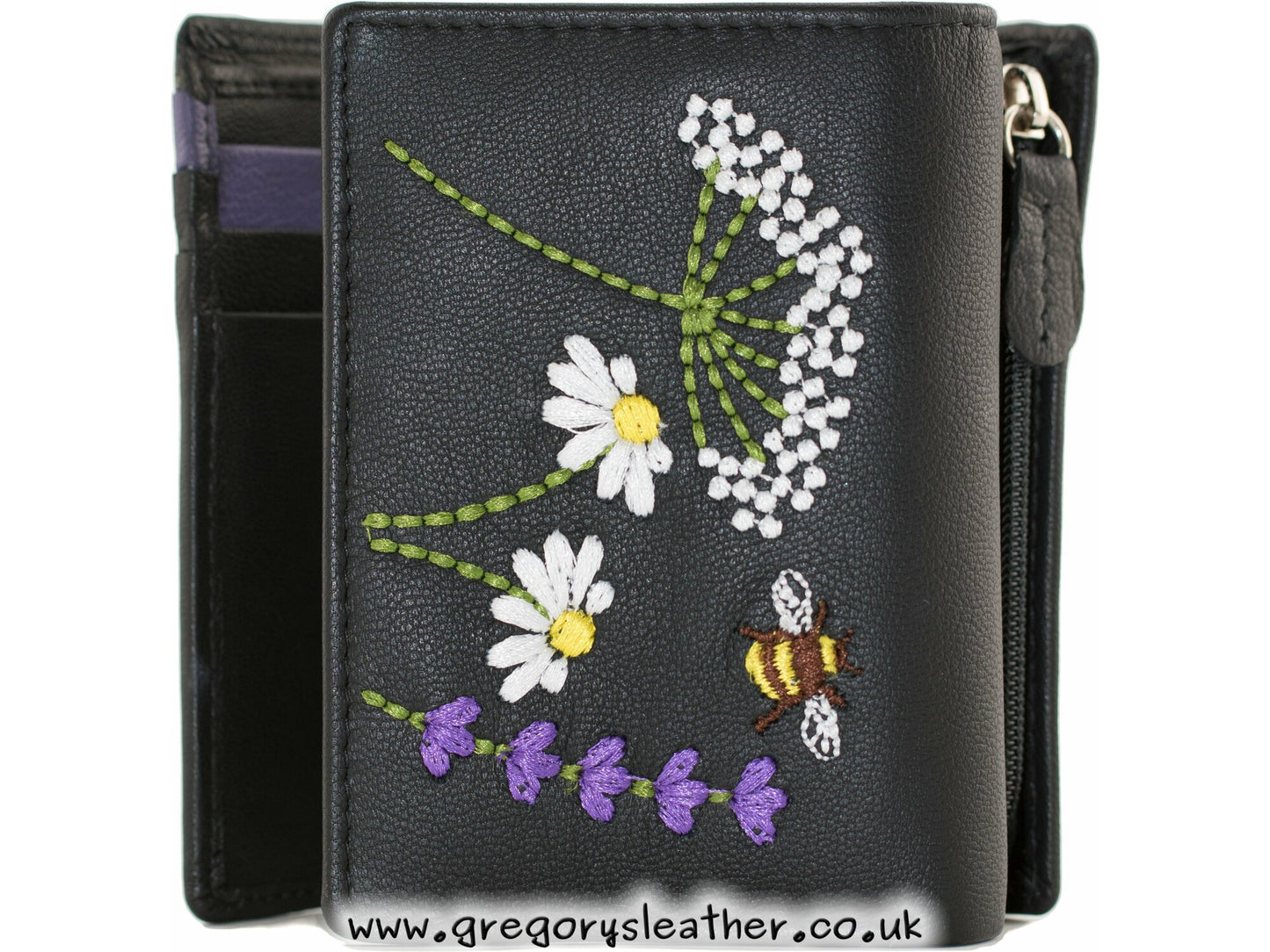 Black Blossom Tri Fold Purse - by Mala