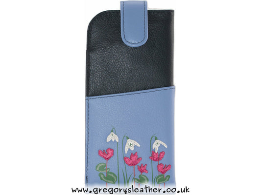 Snowdrop Leather Glasses Case - by Mala