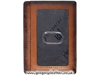 Brown Carlton Super Slim Leather Credit Card Holder - by Prime Hide