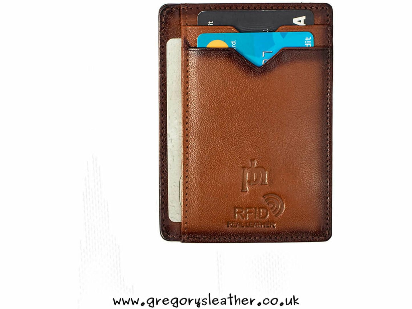 Brown Carlton Super Slim Leather Credit Card Holder - by Prime Hide