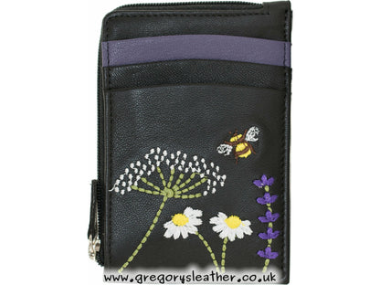 Black Blossom Coin And Card Purse - by Mala