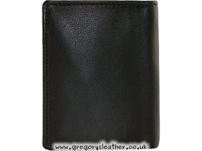 Black Origin Plain Leather Compact Shirt Wallet With Coin Pocket - by Mala