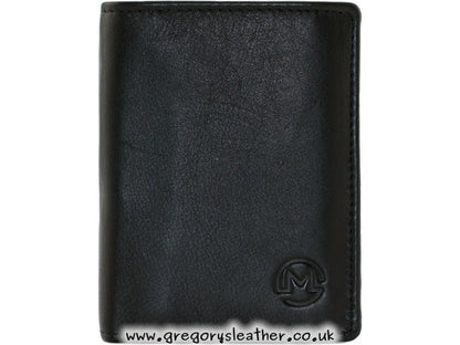 Black Origin Plain Leather Compact Shirt Wallet With Coin Pocket - by Mala