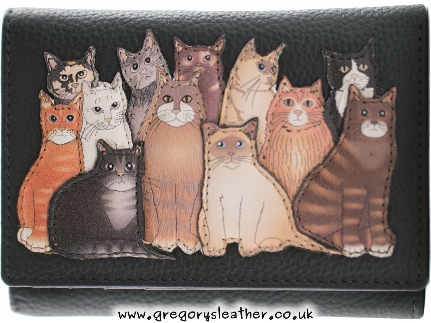 The Meowfia Leather Tri fold Purse - by Mala