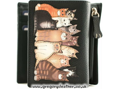 The Meowfia Leather Tri fold Purse - by Mala