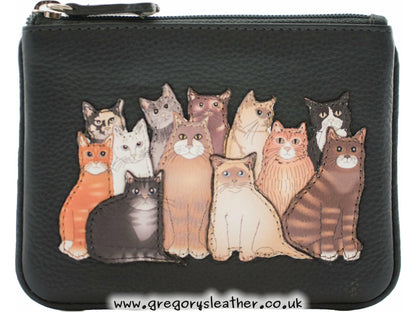 The Meowfia Leather Coin & Card Purse - by Mala