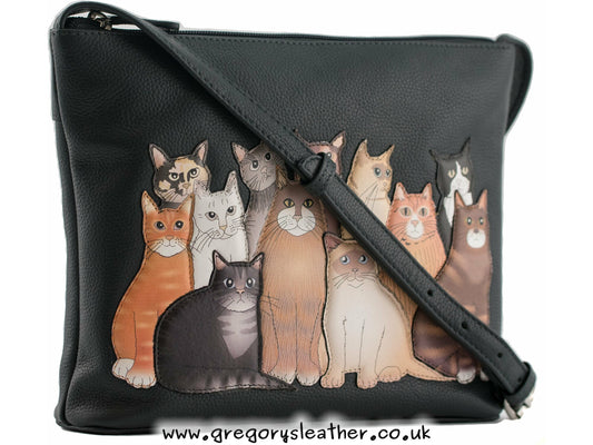 The Meowfia Leather Midi Crossbody Bag - by Mala