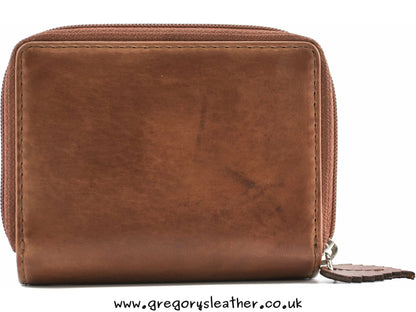 Tan Wildbloom Wild Bloom Classic Tan Leather Tab Purse - by Mala