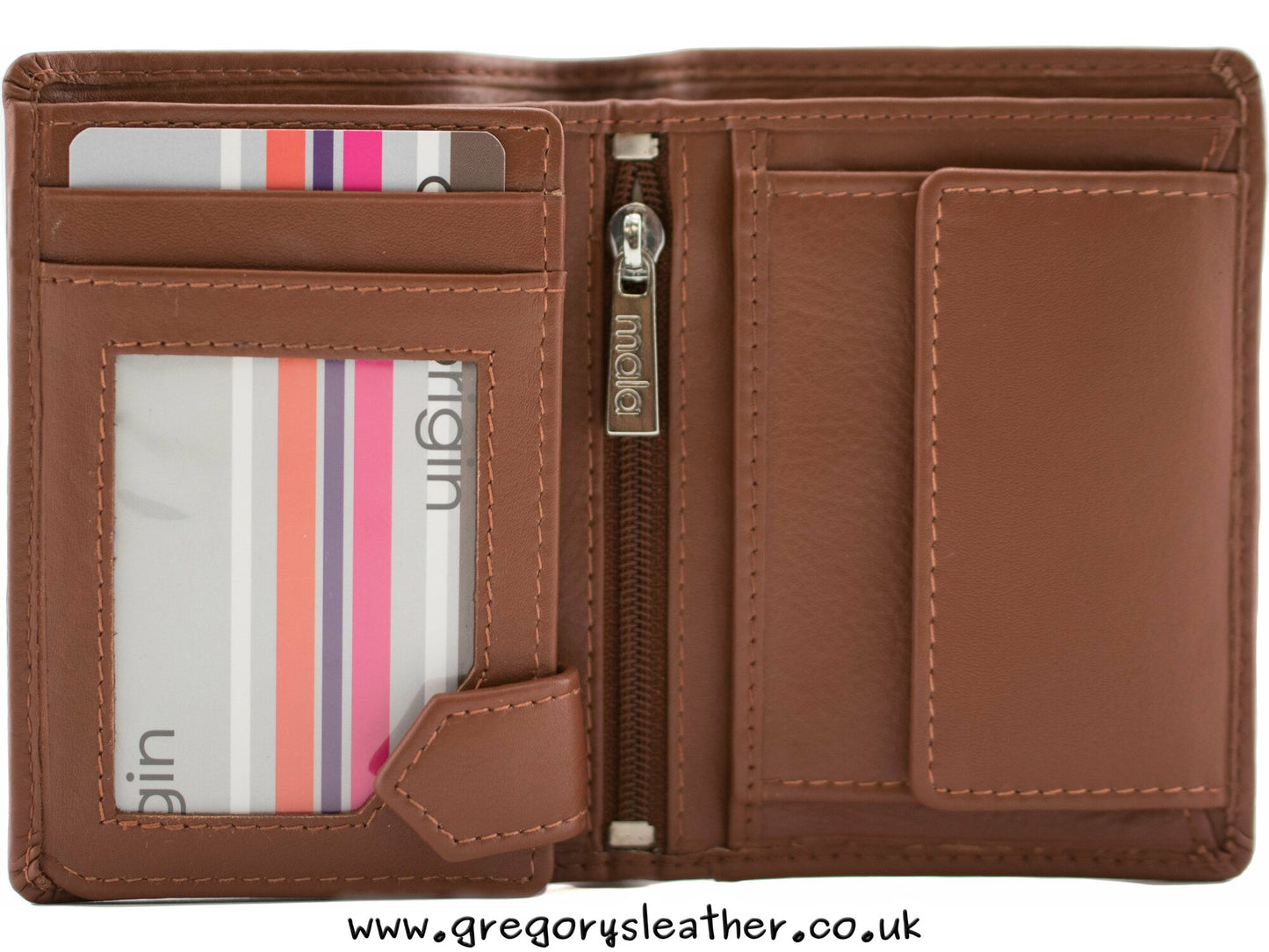 Black Origin Plain Leather Compact Shirt Wallet With Coin Pocket - by Mala