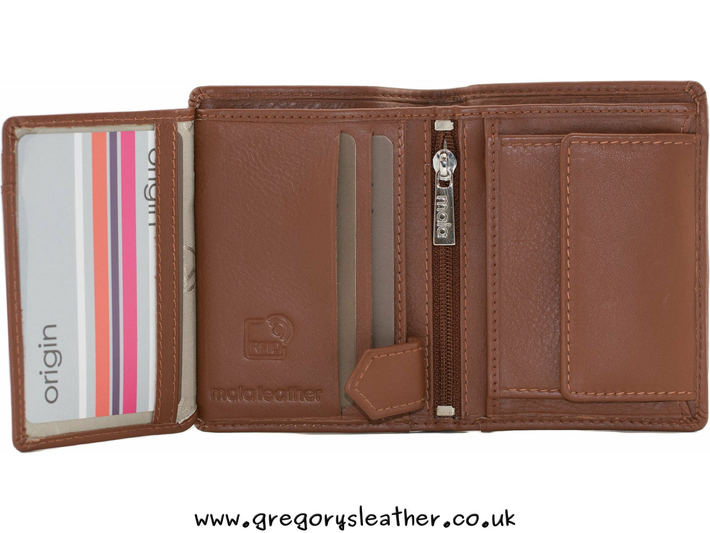 Black Origin Plain Leather Compact Shirt Wallet With Coin Pocket - by Mala