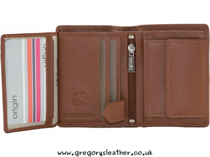 Black Origin Plain Leather Compact Shirt Wallet With Coin Pocket - by Mala