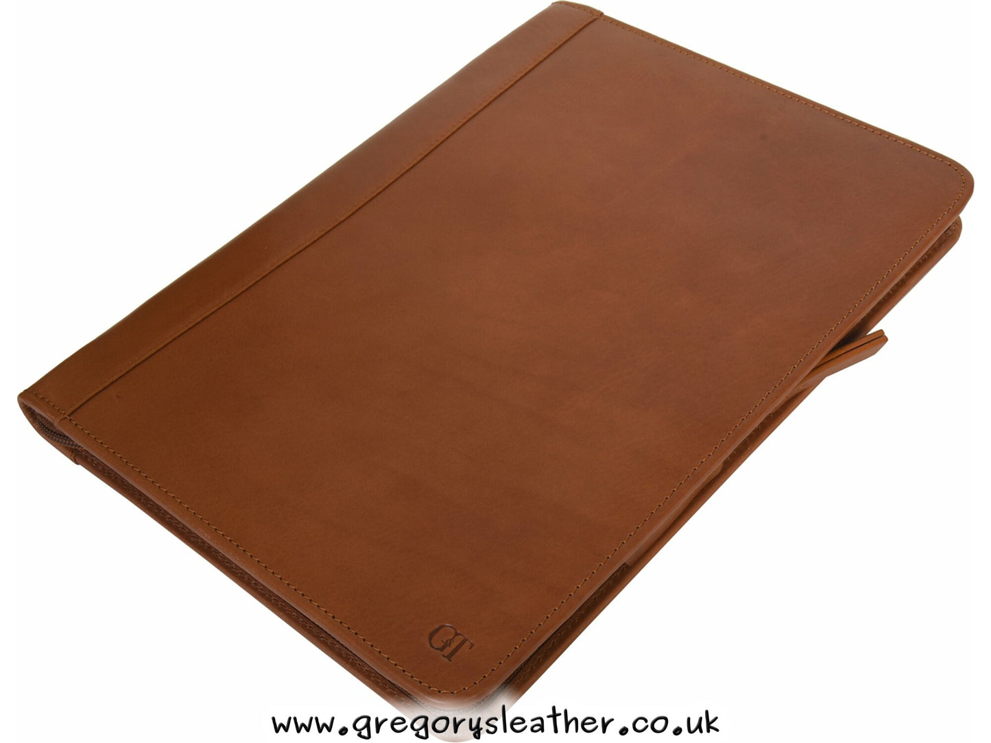 Tan  Zip-round Underarm Folio by Grains & Tan