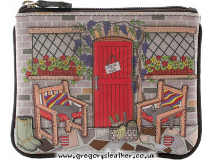 Gone To Pot Leather Coin and Card Purse - by Mala