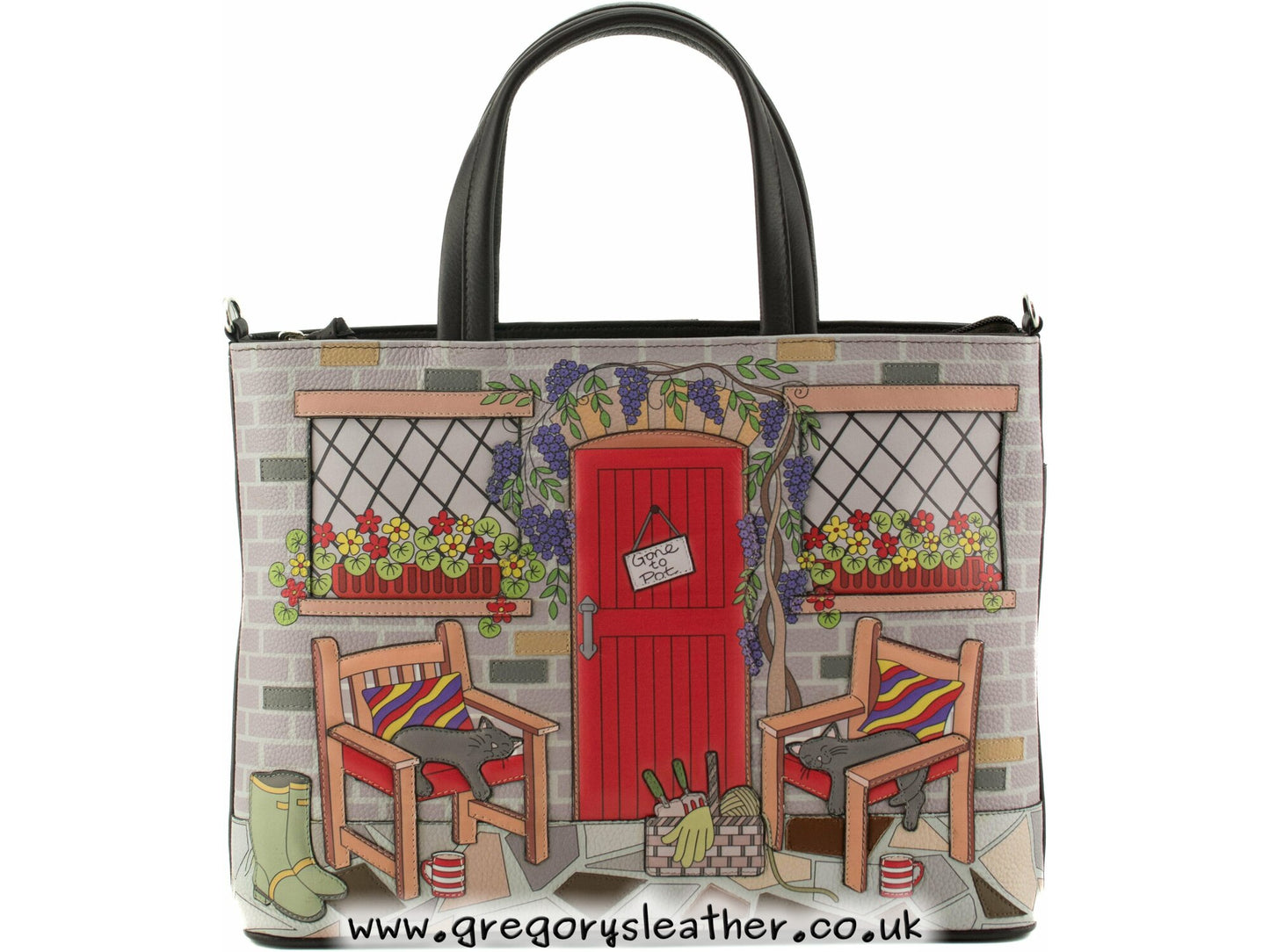Gone To Pot Leather Multi-way Grab Bag - by Mala