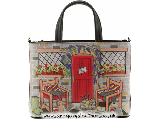 Gone To Pot Leather Multi-way Grab Bag - by Mala