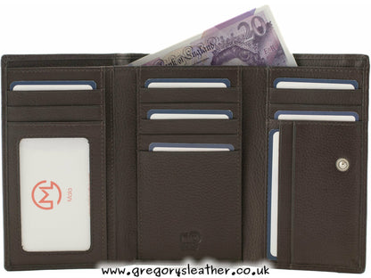 Gone To Pot Large Leather Tri fold Purse - by Mala
