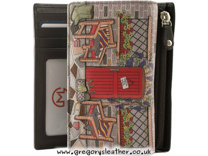 Gone To Pot Large Leather Tri fold Purse - by Mala