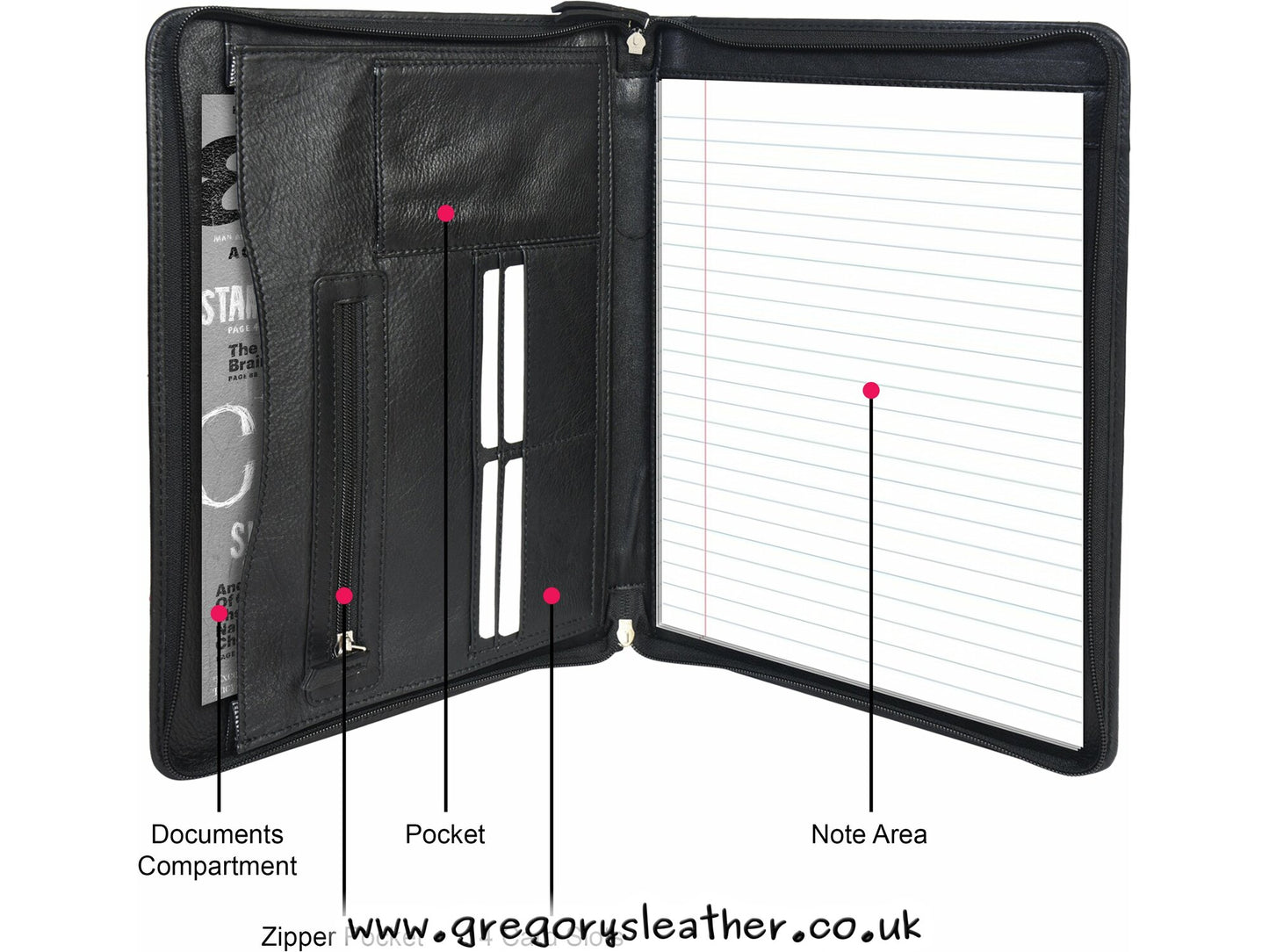 Tan  Zip-round Underarm Folio by Grains & Tan