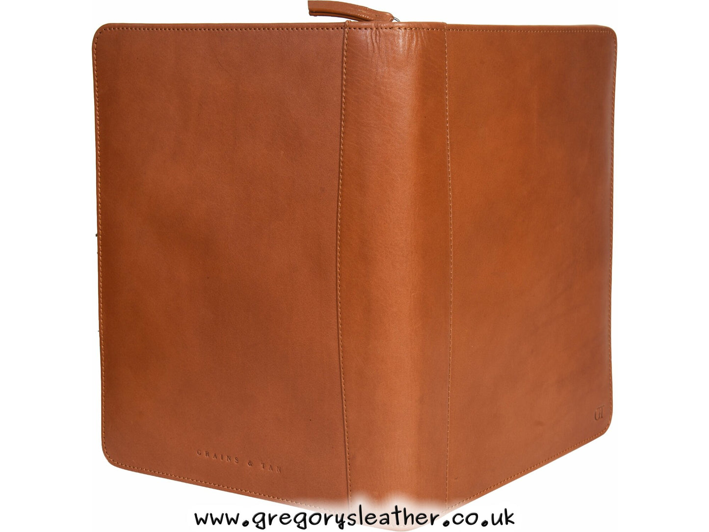 Tan  Zip-round Underarm Folio by Grains & Tan