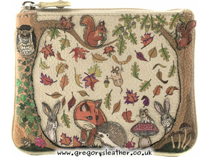 Foxglove Forest Leather Coin & Card Purse - by Mala