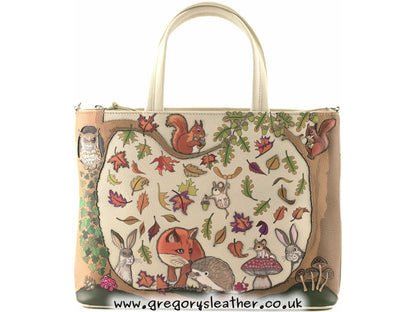 Foxglove Forest Leather Multiway Grab bag - by Mala