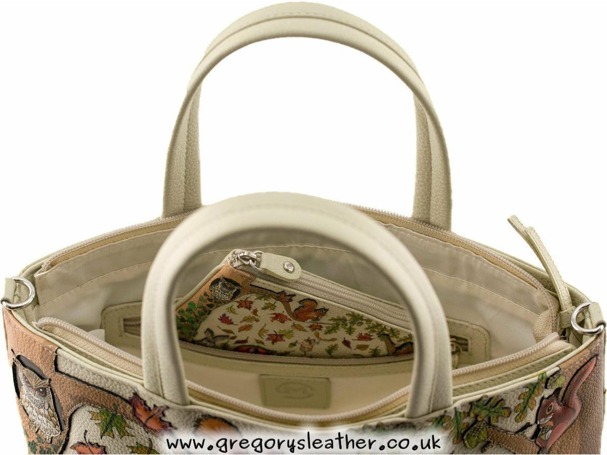 Foxglove Forest Leather Multiway Grab bag - by Mala
