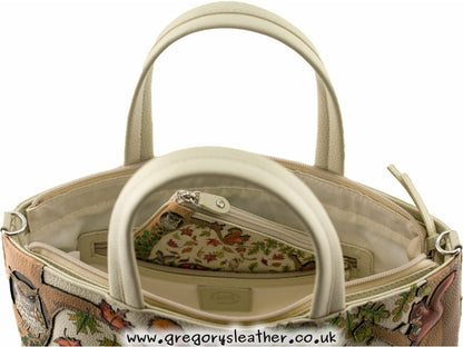 Foxglove Forest Leather Multiway Grab bag - by Mala
