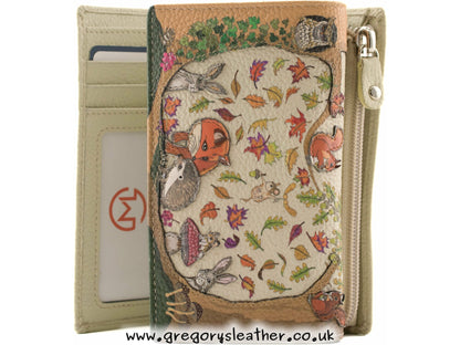 Foxglove Forest Large leather Tri fold Purse - by Mala
