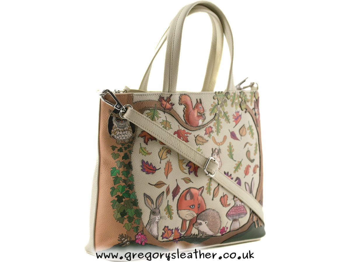 Foxglove Forest Leather Multiway Grab bag - by Mala