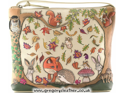 Foxglove Forest Leather Midi Crossbody Bag - by Mala