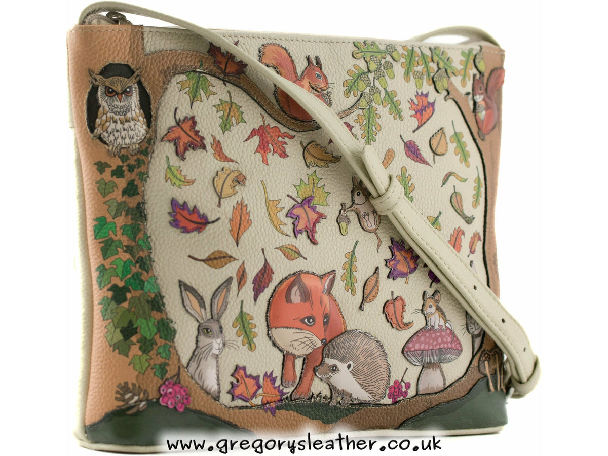 Foxglove Forest Leather Midi Crossbody Bag - by Mala